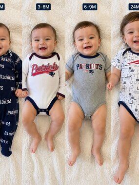New England Patriots Baby Clothing Lot (4 Pieces) | Official NFL | 0–3M to 24M